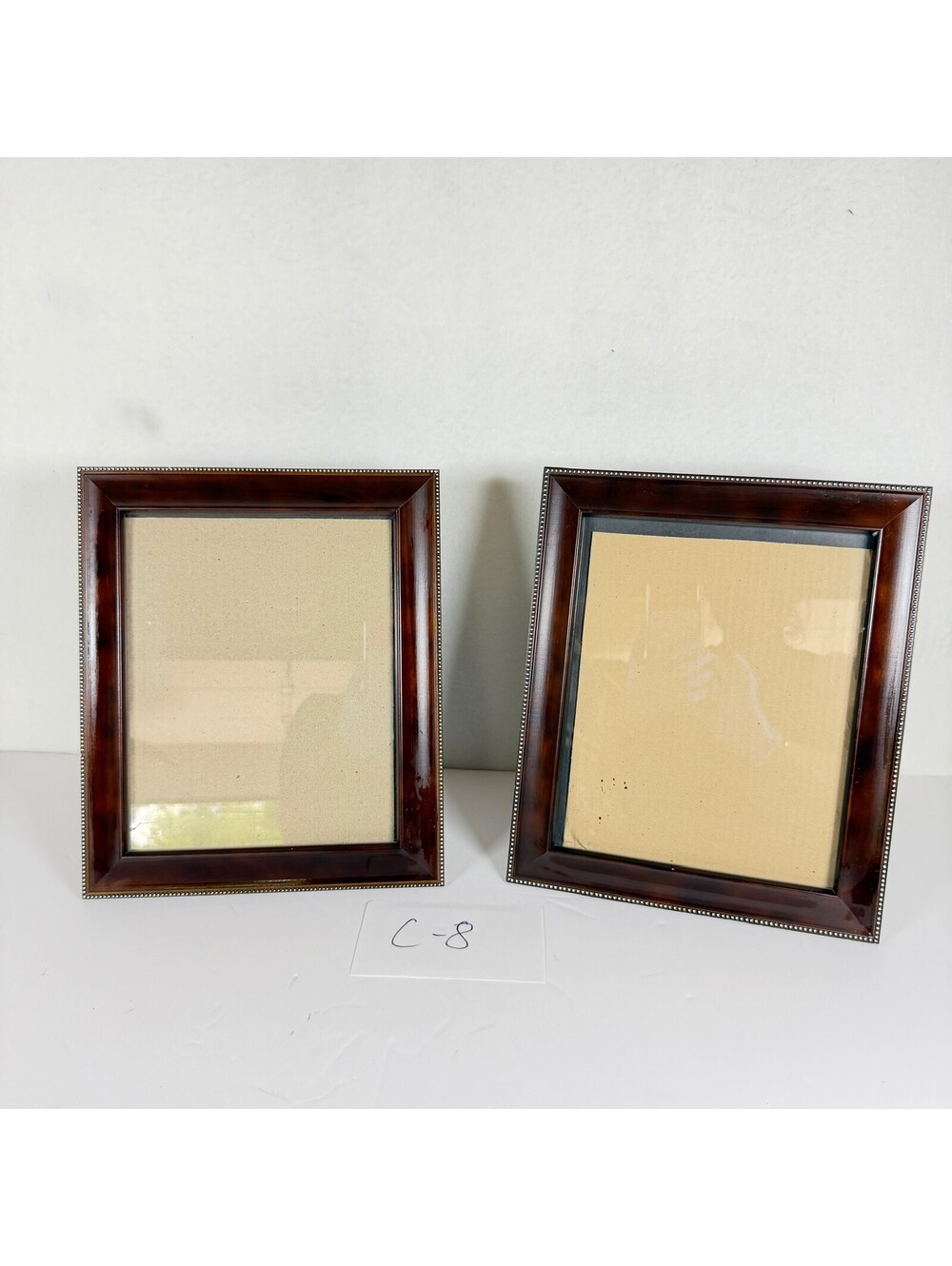 Lot of 2 Prinz 8x10 Picture Frames Dark Wood Beaded Edge Tabletop Decor C-8